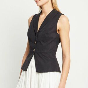 Black Oakley Collared Sleeveless Vest Reformation copy from O.P.T. Size Medium